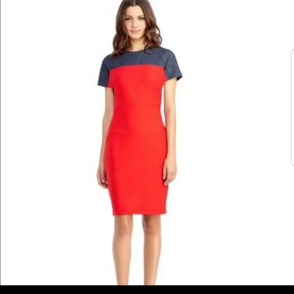 Rachel Rachel Roy Dresses | Rachel Rachel Roy Denim & Red Colorblock Dress | Color: Blue/Red | Size: L | Jomac70'S Closet